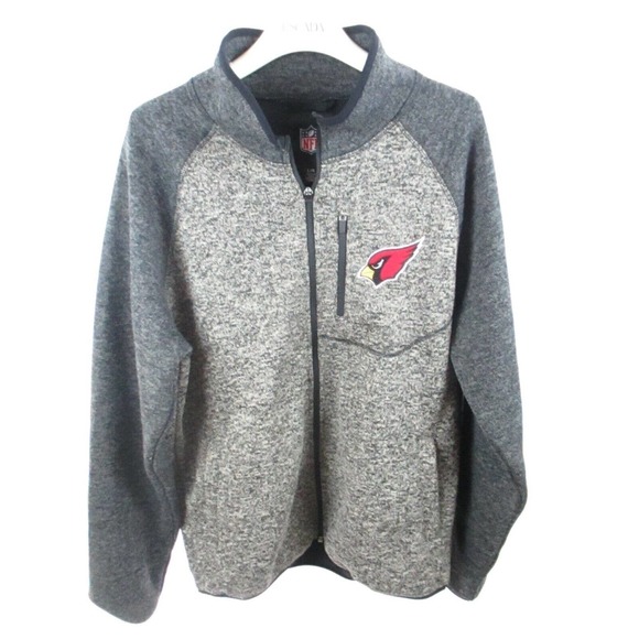 Cardinal NFL L/G Knit Zipper Jacket Gray - Picture 1 of 8
